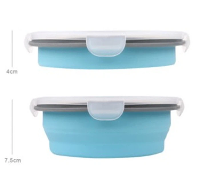 Round Silicone Collapsible Lunch Box